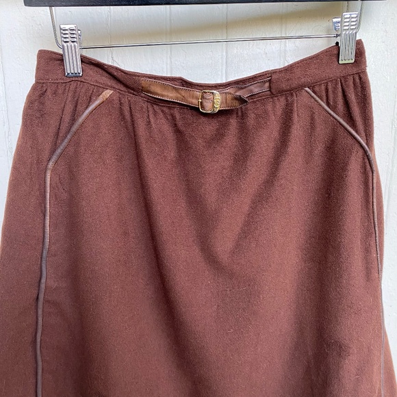 Vintage 1980's Gucci Brown Riding Midi Skirt - Picture 3 of 8
